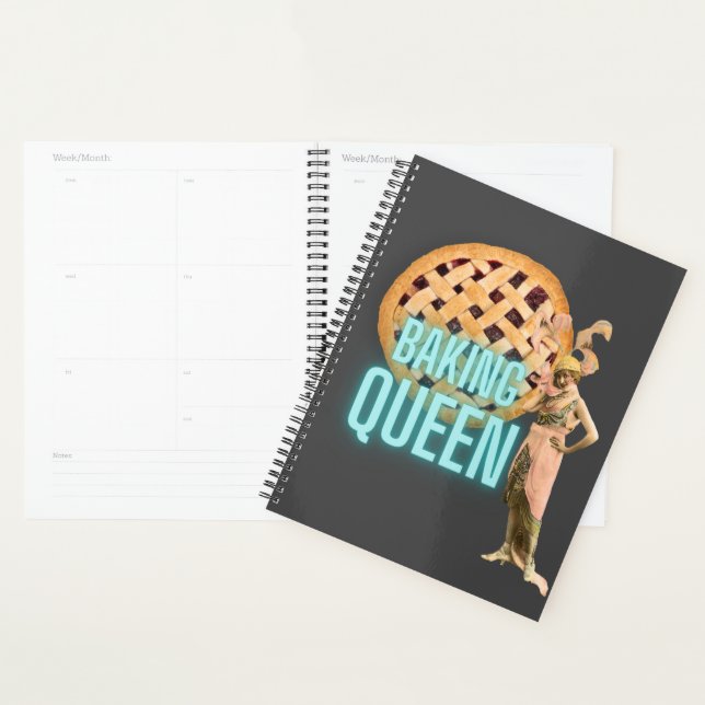 Agenda Vintage Baking Queen na Cinza (Exibição)