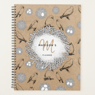 Agenda Vintage Birds & Nest Rustic Kraft Brown