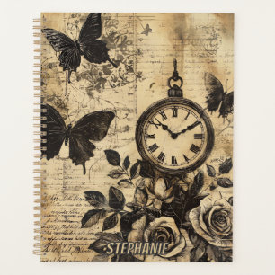 Agenda Vintage Compass & Butterfly - Papel Russo (1)