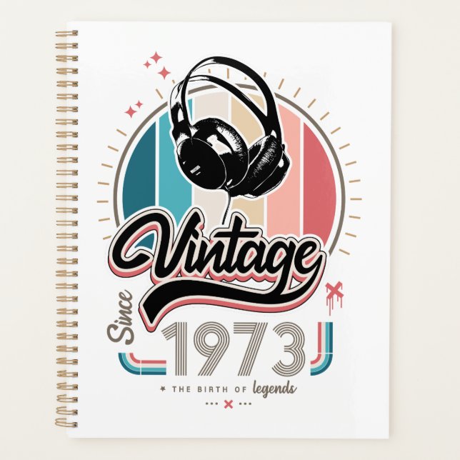 Agenda Vintage desde fones de ouvido de 1973 (Frente)