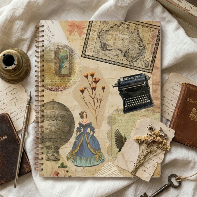 Agenda Vintage Diário Stickers Spiral Planner (Criador carregado)