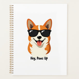 Agenda Vintage Ei, Patas para Cima Corgi com Óculos de So
