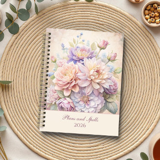 Agenda Vintage Elegant Pastel Wildflower