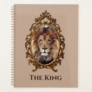 Agenda Vintage Elegante Brown Lion King Pais Retroritário