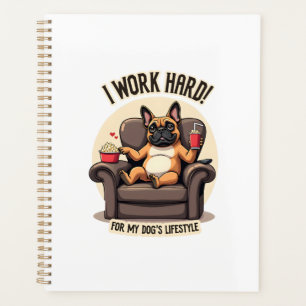 Agenda Vintage Eu Trabalho Duro para o Estilo de Vida do