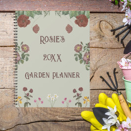 Agenda Vintage Floral Green Custom Garden