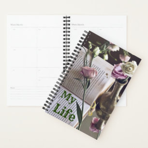 Agenda Vintage Floral "My Life" Rosa Diário Pessoal