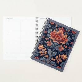 Agenda Vintage Floral Planner - Elegante Design Botânico