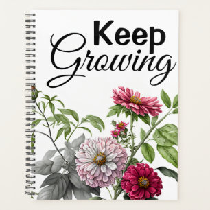 Agenda Vintage Floral Positivo Citação Wildflower