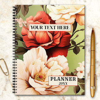 Agenda Vintage Floral Rosa Colorida