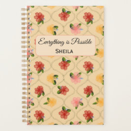 Agenda Vintage floral watercolour diamond Notebook