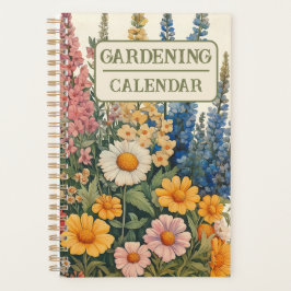 Agenda Vintage Gardening Calendar with Garden Flowers