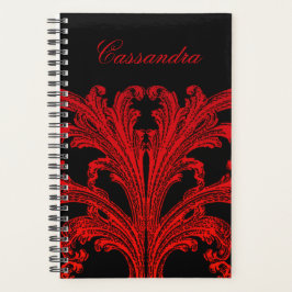 Agenda Vintage Gótico Romântico em Vermelho Sanguíneo Per