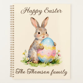 Agenda Vintage Happy Easter Bunny with Egg Family 