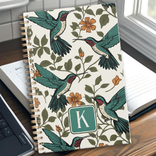 Agenda Vintage Hummingbird Vinhas De Flor Laranja Botânic