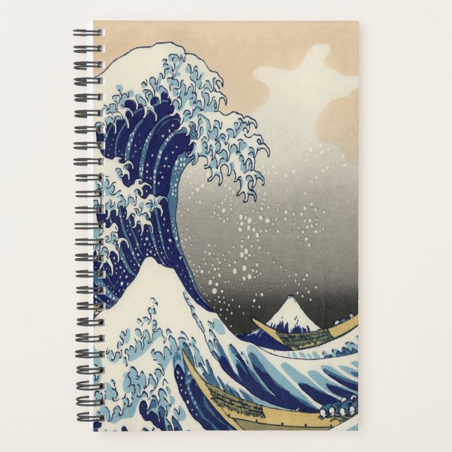 Agenda vintage japeso art ocean paisagem excelente onda (Frente)