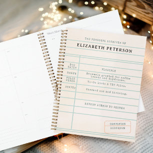 Agenda Vintage Library Card Bookworm Bookish Engraçado Gi