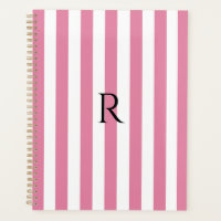 Vintage Monogramas, Listras Cor-de-Rosa e Brancas,
