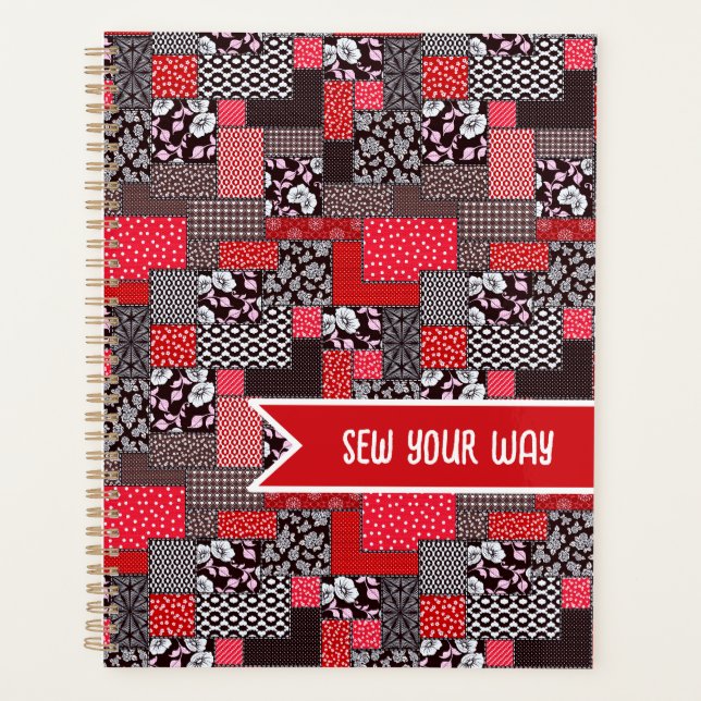 Agenda Vintage Patchwork Pattern (Frente)