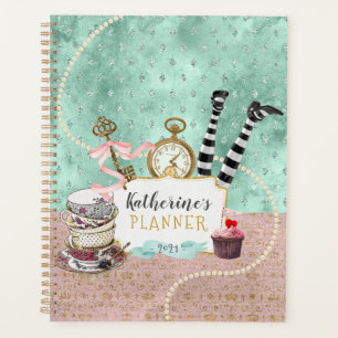 Agenda Vintage Pink e Turquoise Wonderland Foto Espiral