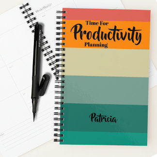 Agenda Vintage Retro Color Stripe First Name Productivity