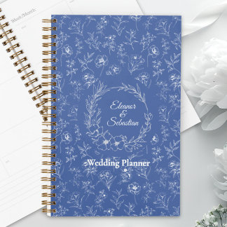Agenda Vintage Romance Dusty Blue Floral Casamento