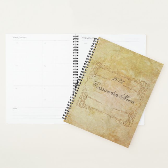 Agenda Vintage Romântica Personalizada (Exibição)