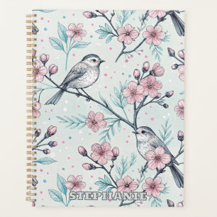 Agenda Vintage Sakura Cherry Blossom & Bird Aestética 4