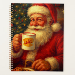 Agenda Vintage Santa Coffee Mug Spiral Planner