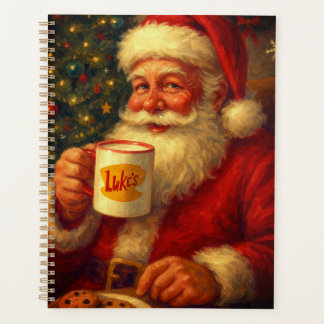 Agenda Vintage Santa Coffee Mug Spiral Planner