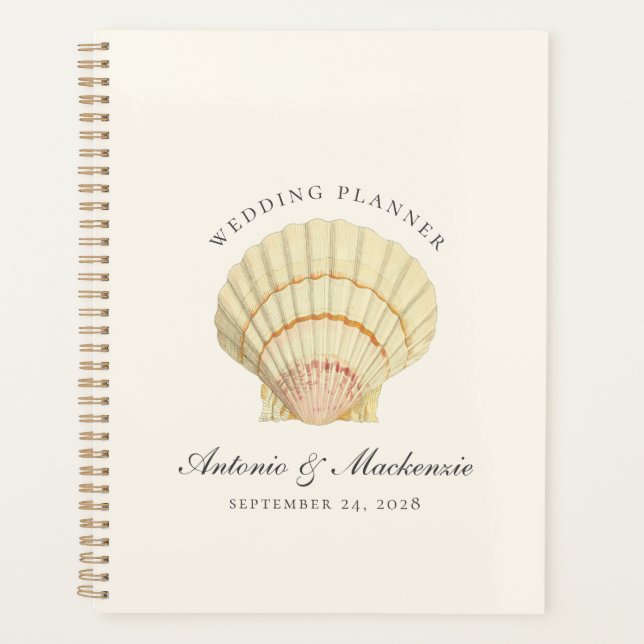 Agenda Vintage Seashell Wedding Planner (Frente)