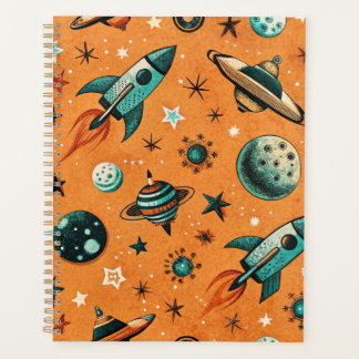 Agenda Vintage Spacecraft Rocket ships Pattern - Cosmos(1