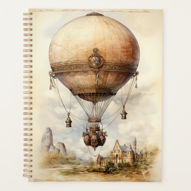 Agenda Vintage Steampunk Hot Air Balloon (Frente)