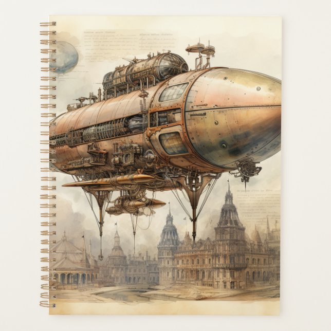 Agenda Vintage Steampunk Zeppelin (12) (Frente)