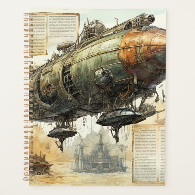 Agenda Vintage Steampunk Zeppelin (8) (Frente)
