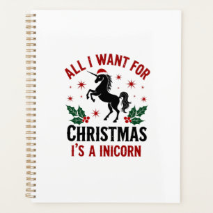 Agenda Vintage Tudo o que Quero para o Natal é um Unicórn