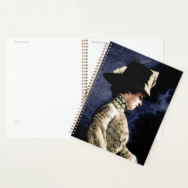 Agenda Vintage vitoriana com chapéu de pena (Exibição)