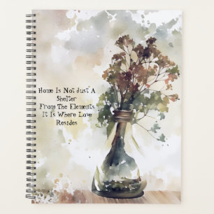 Agenda Vintage WildFlower Vase Home Love Diário