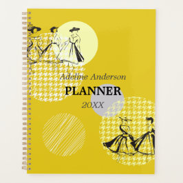 Agenda Vintage Yellow White Paris Fashion Model Design
