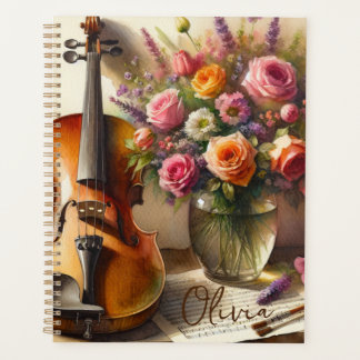Agenda Violino, Música Folha e Vaso de Flores