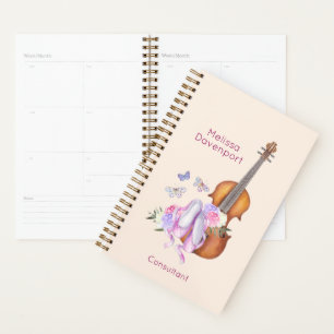 Agenda Violino, Sapatos de Ballet, Flores e Borboletas