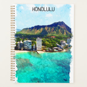 Agenda Visão de Viagens vintage de Honolulu Beach Hawaii