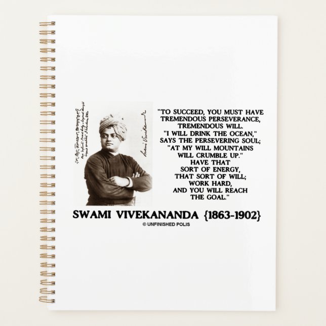 Agenda Vivekananda A Ter Perseverança Vai Alcançar (Frente)