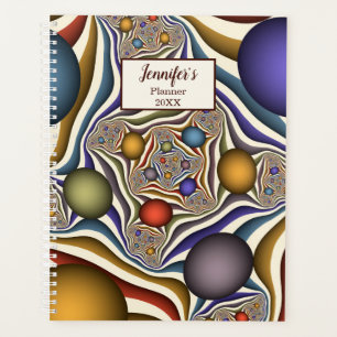 Agenda Voando, Colorida Nome Fractal de Abstrato Moderno