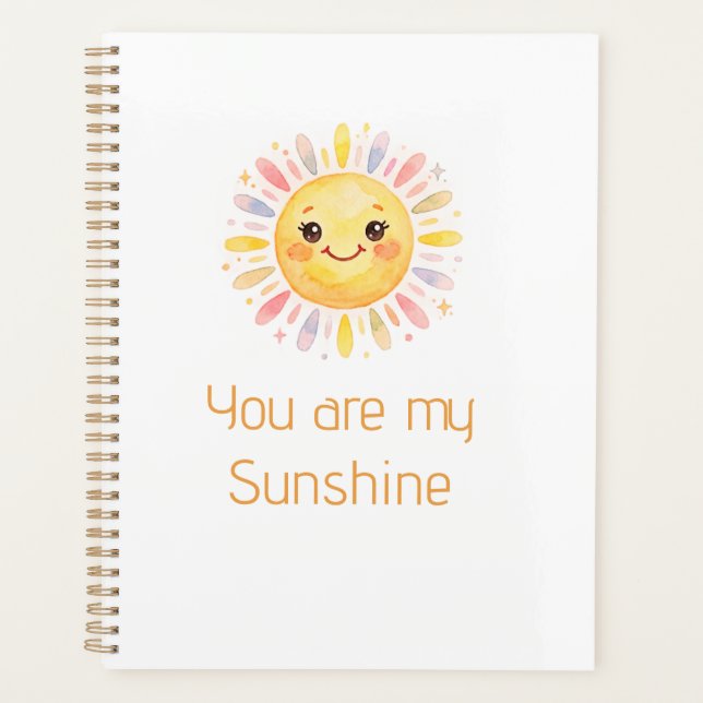 Agenda você é meu sol amarelo laranja raios de sol adicio (Frente)