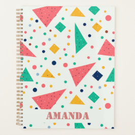 Agenda Voltar à Escola nome geométrico colorido