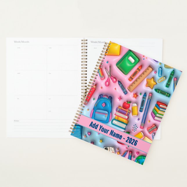 Agenda Voltar à Escola Personalizado 2026 (Exibição)