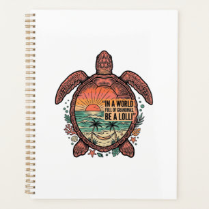 Agenda Vovó Engraçada Tartaruga Praia Camisa Vintage Desi