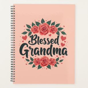 Agenda Vovó Floral Vintage Rosa Tipografia