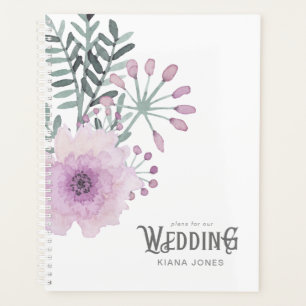 Agenda Watercolor Buquê Wedding Lilac ID654